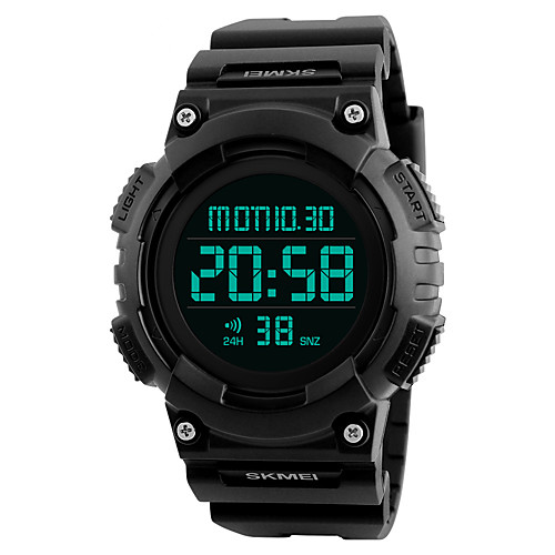 

SKMEI Men's Sport Watch Military Watch Wrist Watch Japanese Digital Quilted PU Leather Black 50 m Water Resistant / Waterproof Alarm Calendar / date / day Digital Fashion Cool - Red Green Blue