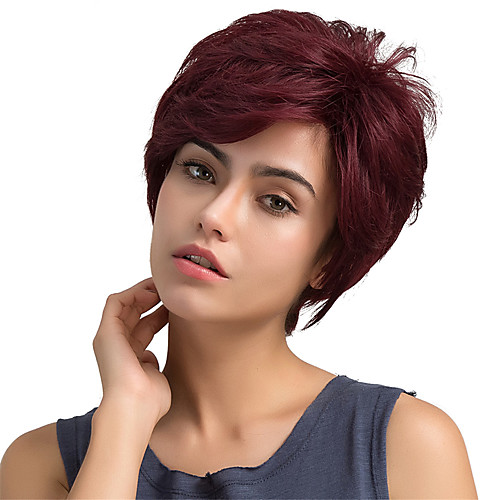 

Human Hair Capless Wigs Human Hair Straight / Classic Short Hairstyles 2019 Halle Berry Hairstyles Machine Made Wig Daily