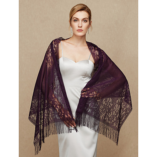 

Lace Wedding / Party / Evening Women's Wrap With Lace / Tassel Shawls