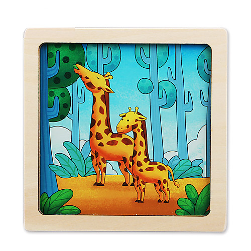 

Jigsaw Puzzle Wooden Puzzles Educational Toy Square Wooden Kid's Gift