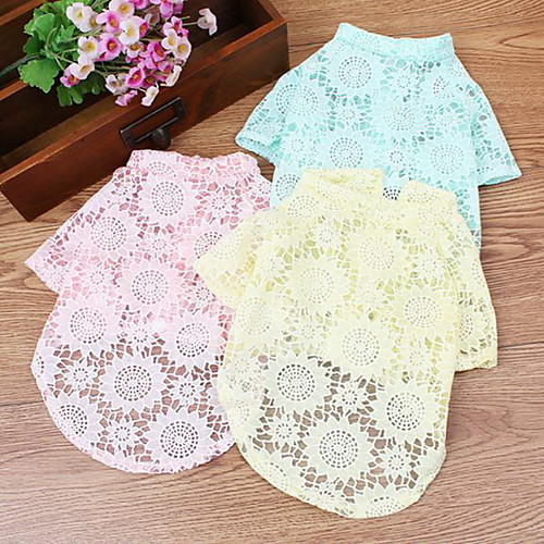 

Dog Shirt / T-Shirt Dog Clothes Solid Colored Yellow Pink Light Blue Cotton Costume For Summer Women's Casual / Daily