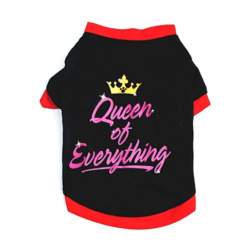 

Cat Dog Shirt / T-Shirt Vest Dog Clothes Black Costume Cotton Tiaras & Crowns Party Casual / Daily XS S M L