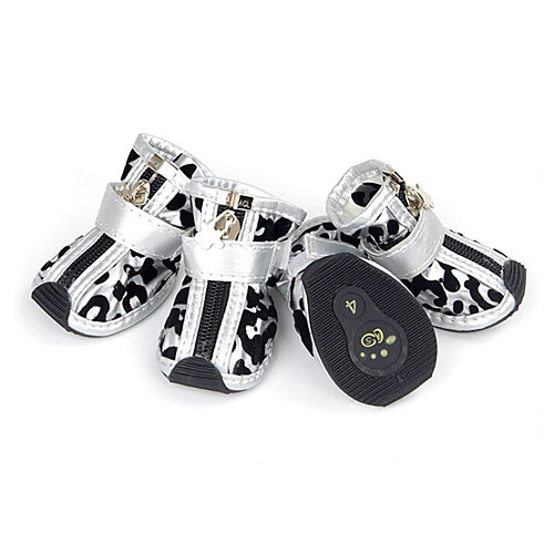 

Dog Boots / Shoes Casual / Daily Sports Leopard For Pets PU Leather Silver / Winter