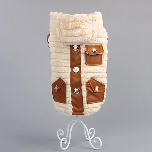 

Dog Coat Dog Clothes Solid Colored Beige Gray Down Cotton Costume For Winter Men's Women's Casual / Daily