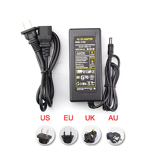 

ac 100-240v до dc 12v 6a трансформаторный переключатель eu / au / uk / us plug 72w 5.5 2.5mm адаптер питания для светодиодной гибкой лампы