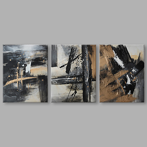 

Oil Painting Hand Painted - Abstract Artistic Stretched Canvas / Three Panels