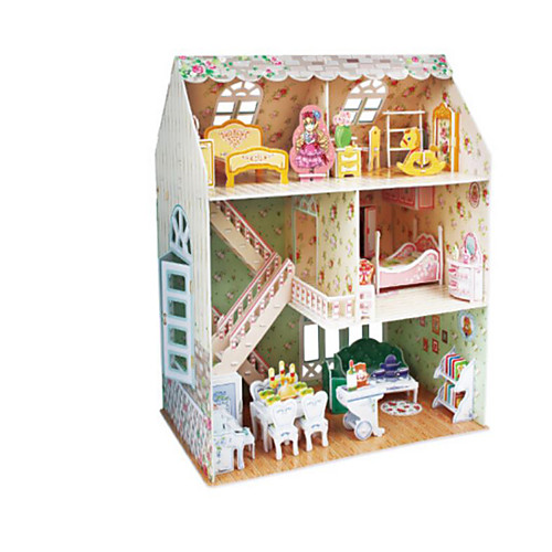 

3D Puzzle Jigsaw Puzzle Dollhouse Famous buildings Furniture DIY Wooden Natural Wood Kid's Girls' Toy Gift