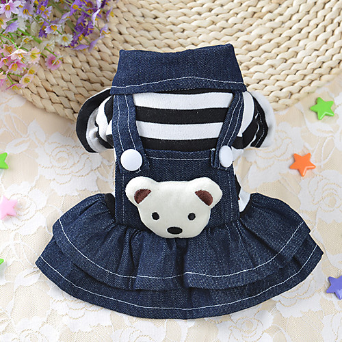 

Dog Dress Winter Dog Clothes Costume Cotton Stripes Casual / Daily