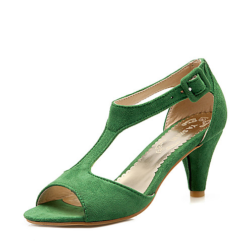 

Women's Sandals Cone Heel Peep Toe Hollow-out Leatherette Formal Shoes Summer Green / Pink / Burgundy / Party & Evening / Party & Evening