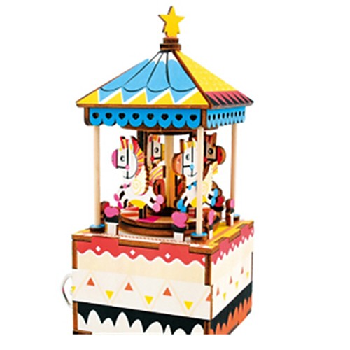

музыкальная шкатулка Пазлы Лошадь Карусель деревянный Детские Взрослые Дети Универсальные Игрушки Подарок