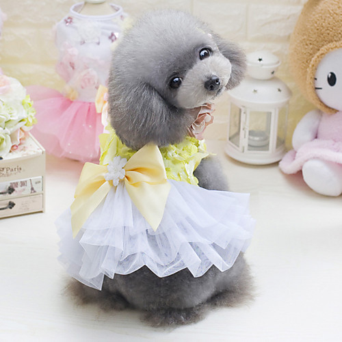 

Dog Dress Dog Clothes White Purple Red Costume Polyester Cotton Solid Colored Casual / Daily