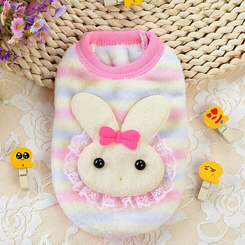 

Dog Vest Dog Clothes Stripes Blue Pink Rainbow Plush Fabric Costume For Spring & Fall Winter Men's Women's Casual / Daily