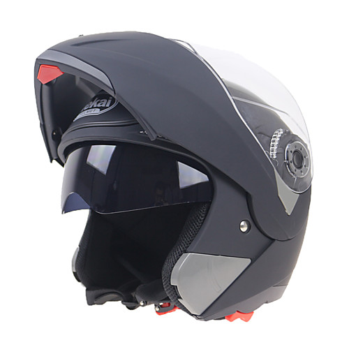 

Открытый шлем двойной фильтр Ударопрочный Устойчивый к царапинам Anti-Dust Каски для мотоциклов, Черный