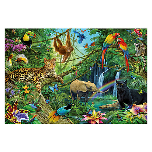 

1000 pcs Animal Series Floral Theme Elephant Jigsaw Puzzle Adult Puzzle Jumbo Wooden Adults' Children's Toy Gift