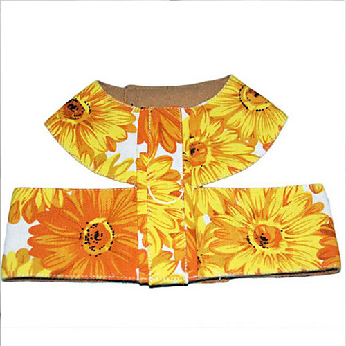 

Dog Harness Adjustable Portable Breathable Flower / Floral Fabric Yellow Green Black