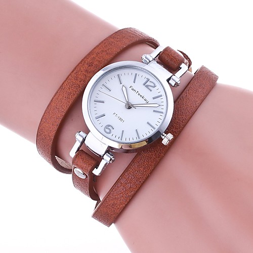 

Women's Bracelet Watch Wrap Bracelet Watch Quartz Quilted PU Leather Black / White / Blue Casual Watch Analog Ladies Vintage Casual Fashion Elegant - Red Green Blue One Year Battery Life / TY 377A