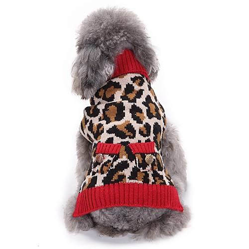 

Кошка Собака Плащи Свитера Рождество Зима Одежда для собак Цвет-леопард Костюм Спандекс Хлопко-льняная смешанная ткань Леопард Для вечеринки Косплей На каждый день XXS XS S M L XL