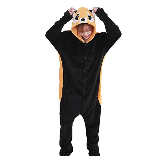 

Adults' Kigurumi Pajamas Raccoon Onesie Pajamas Flannel Fabric Black Cosplay For Men and Women Animal Sleepwear Cartoon Festival / Holiday Costumes
