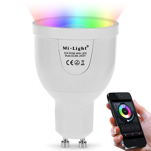 

1шт 5 W 500 lm GU10 Умная LED лампа A60(A19) 12 Светодиодные бусины SMD 5730 Инфракрасный датчик Диммируемая На пульте управления 85-265 V / 1 шт.