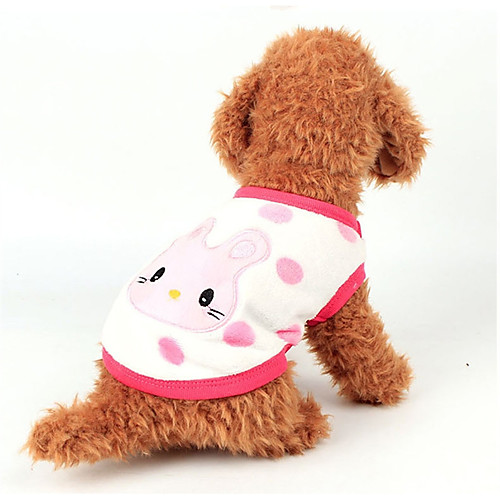 

Dog Vest Winter Dog Clothes White Yellow Pink Costume Flannel Fabric Cartoon Casual / Daily XXS XS S