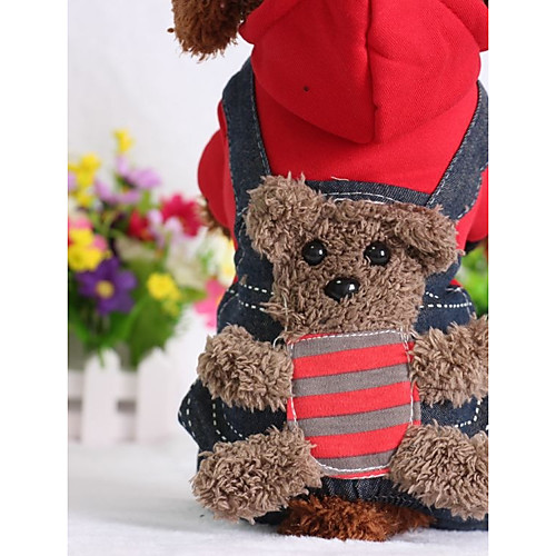 

Dog Jumpsuit Dog Clothes Cartoon Yellow Red Cotton Costume For Spring & Fall Winter Casual / Daily