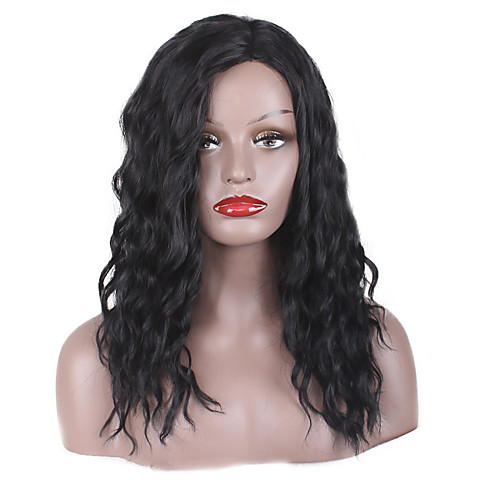 

Synthetic Wig Wavy kinky Straight kinky straight Natural Wave Layered Haircut Asymmetrical Wig Medium Length Long Black#1B Synthetic Hair Women's Natural Hairline African American Wig Black