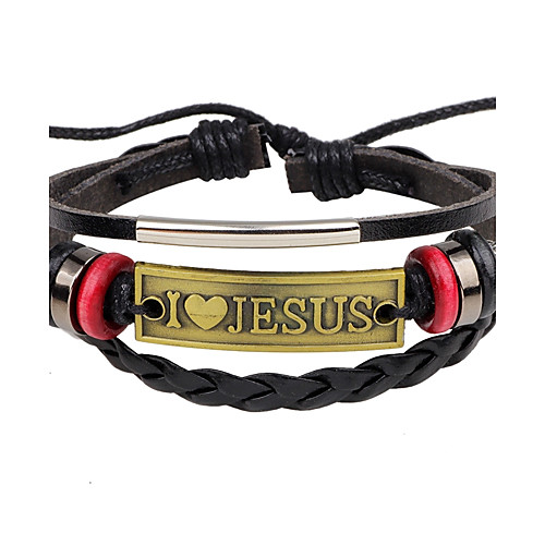 

Men's Leather Bracelet Personalized Fashion Leather Bracelet Jewelry Gold / Silver For Casual Club