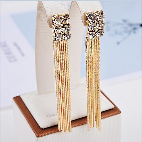 

Women's Drop Earrings Ladies Tassel Fashion Rhinestone Earrings Jewelry Gold For Party Daily