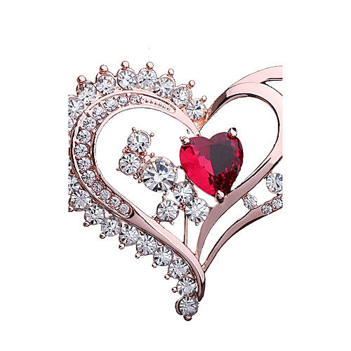 

Women's Brooches Heart Fashion Elegant Rhinestone Brooch Jewelry Champagne For Party Gift