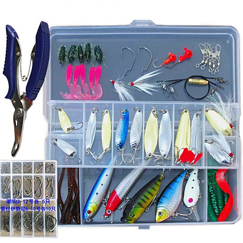 

153 pcs Fishing Lures Hard Bait Soft Bait Spoons Minnow Crank Pencil Popper Floating Sinking Bass Trout Pike Sea Fishing Bait Casting Ice Fishing Plastic / Carp Fishing / Bass Fishing / Lure Fishing