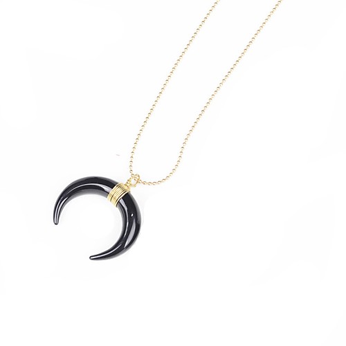 

Men's Women's Pendant Necklace Geometrical Crescent Moon Bohemian Natural Horns Stainless Steel Gold Silver Necklace Jewelry For Party Stage