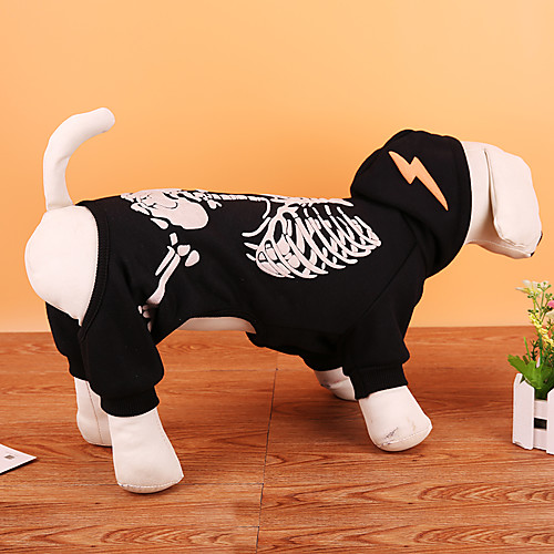 

Dog Costume Coat Sweatshirt Winter Dog Clothes Black Red Costume Terylene Skull Party Cosplay Halloween XS S M L XL