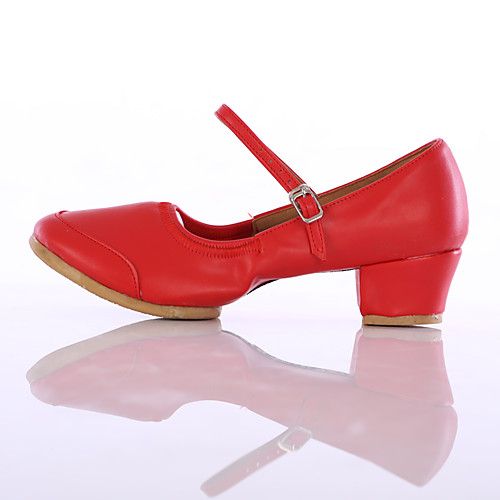 

Women's Dance Shoes Leatherette Modern Shoes Heel Low Heel Customizable Red