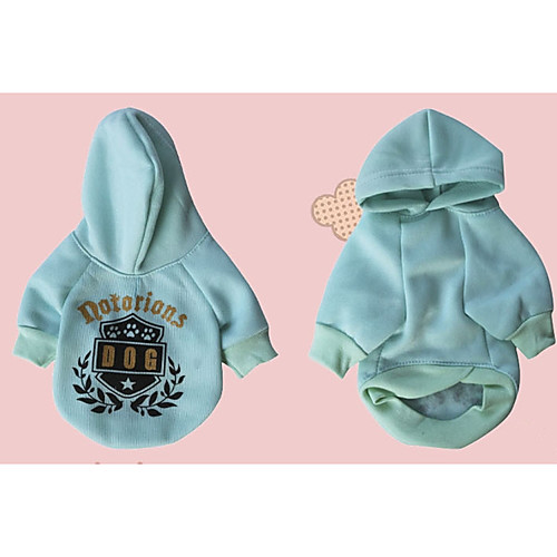 

Dog Hoodie Winter Dog Clothes Warm Green Blue Costume Fabric Fleece Geometic Casual / Daily XS S M L