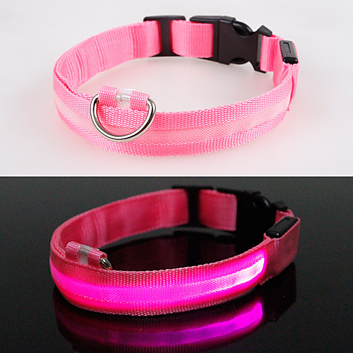 

Dog Collar Portable Stripes Nylon Yellow Red Pink