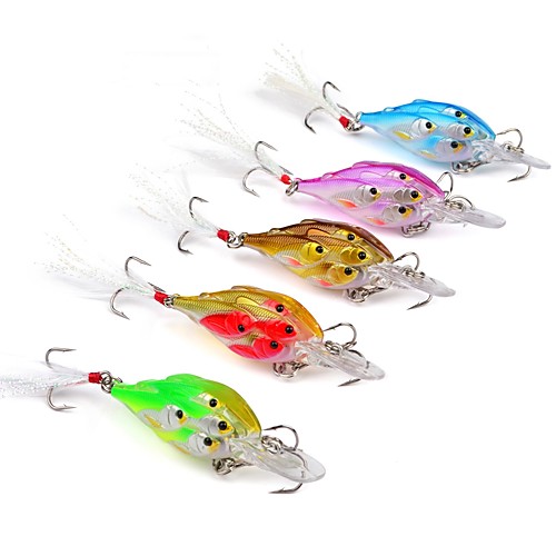 

5 pcs Fishing Lures Hard Bait Crank Sinking Bass Trout Pike Sea Fishing Lure Fishing Trolling & Boat Fishing Plastic ABS
