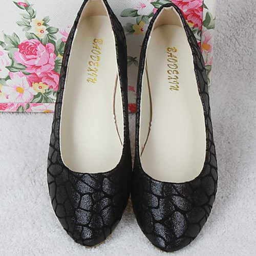 

Жен. Обувь Полиуретан Весна / Осень Удобная обувь На плокой подошве На плоской подошве Круглый носок Золотой / Черный