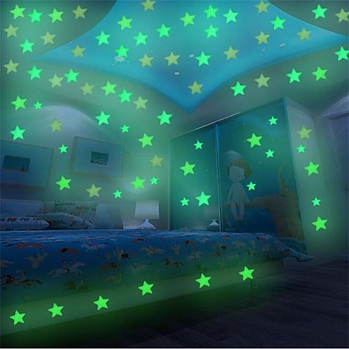 

3d звезды светятся в темноте светящиеся флуоресцентные пластиковые наклейки на стены домашнего декора деколь обои декоративные специальные праздничный