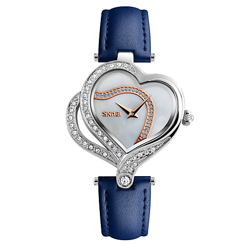 

SKMEI Жен. Наручные часы Diamond Watch Японский Кварцевый Кожа Черный / Белый / Синий 30 m Защита от влаги Творчество Cool Аналоговый Дамы Роскошь Heart Shape На каждый день Мода -