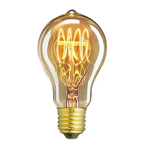 

1шт 60W E26 / E27 A60(A19) Тёплый белый 2300k Ретро Диммируемая Декоративная Лампа накаливания Vintage Эдисон лампочка 220-240V