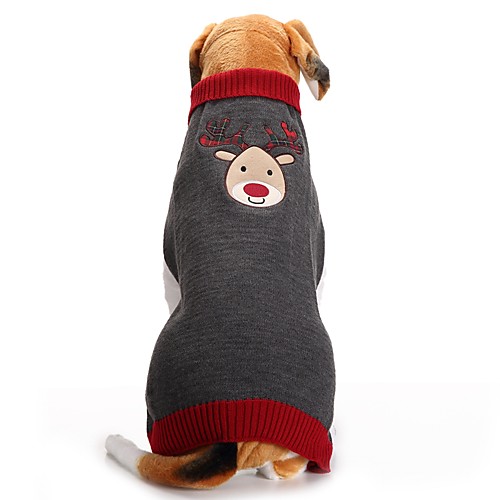 

Dog Coat Sweater Winter Dog Clothes Gray Costume Acrylic Fibers Reindeer Party Holiday Casual / Daily XXS XS S M L XL