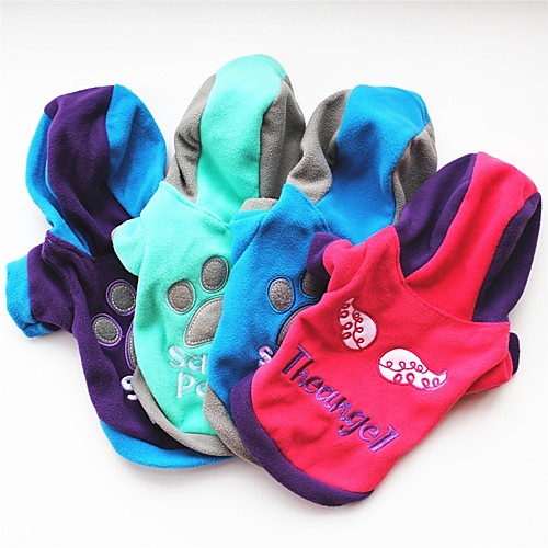 

Dog Hoodie Fleece Hoodie Dog Clothes Warm Purple Fuchsia Green Costume Baby Small Dog Polar Fleece Geometic Casual / Daily XS S M L XL