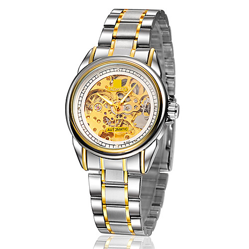 

Men's Skeleton Watch / Mechanical Watch Water Resistant / Water Proof / Hollow Engraving Alloy Band Silver / Gold