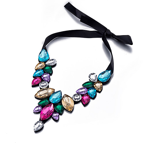 

Women's Choker Necklace Collar Necklace Tassel Statement Vintage Bohemian Boho Synthetic Gemstones Resin Fabric Gold Rainbow Necklace Jewelry For Christmas Gifts Wedding Party Casual