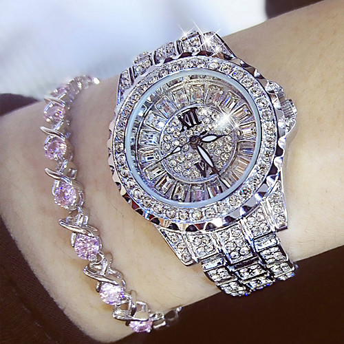 

Жен. Дамы Эксклюзивные часы Diamond Watch Японский Кварцевый Нержавеющая сталь Серебристый металл / Золотистый 30 m Повседневные часы Аналоговый Кулоны Мода Bling Bling - Золотой Серебряный