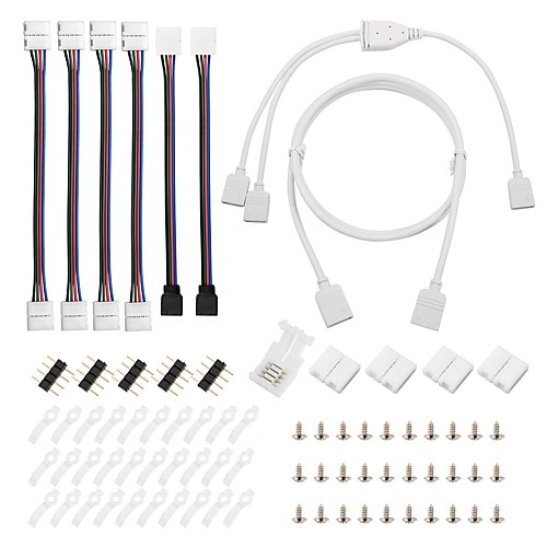 

светодиодный штекерный разъем smd5050 5730 водонепроницаемый 10 мм широкий rgb 4-контактный светодиодный светильник с удлинительным комплектом удлинителя комплекта гибкой лентой