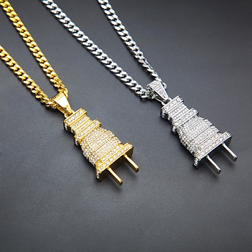 

Муж. Ожерелья с подвесками Классика Bling Bling Золотой Серебряный Ожерелье Бижутерия Назначение Повседневные