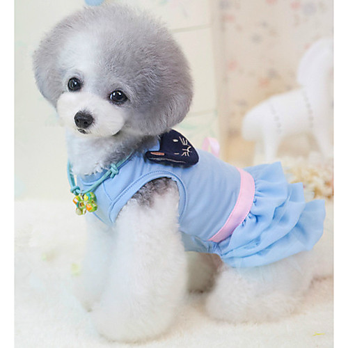 

Dog Dress Dog Clothes Princess Blue Pink Cotton Costume For Spring & Fall Men's Women's Casual / Daily