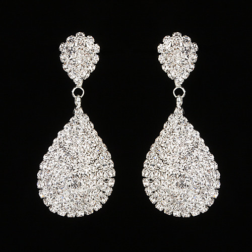 

Women's AAA Cubic Zirconia Drop Earrings Drop Rhinestone Earrings Jewelry Silver For Wedding Party