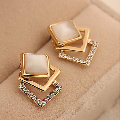 

Women's Synthetic Diamond Stud Earrings Ladies Classic Fashion Zircon Earrings Jewelry Gold For Daily Stage